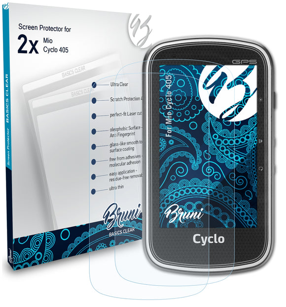 Bruni Basics-Clear Displayschutzfolie für Mio Cyclo 405