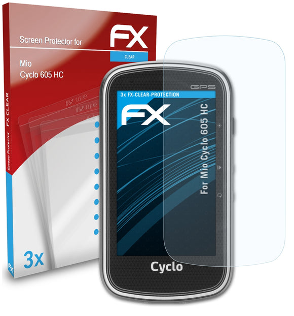 atFoliX FX-Clear Schutzfolie für Mio Cyclo 605 HC