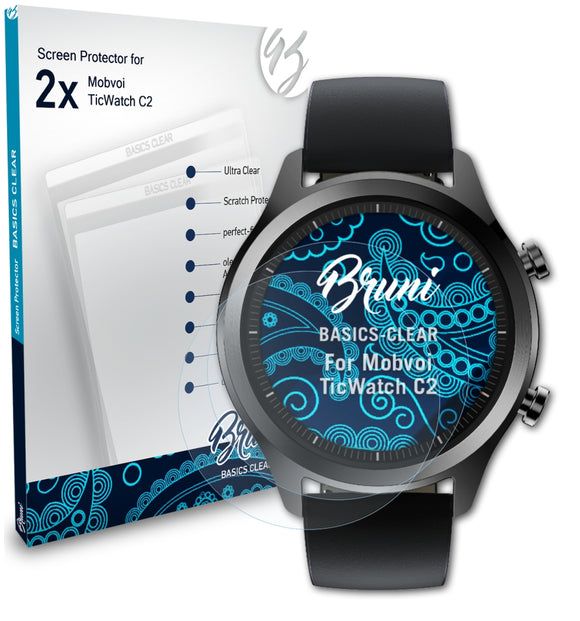 Bruni Basics-Clear Displayschutzfolie für Mobvoi TicWatch C2