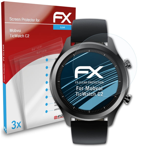 atFoliX FX-Clear Schutzfolie für Mobvoi TicWatch C2