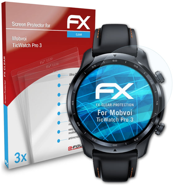 atFoliX FX-Clear Schutzfolie für Mobvoi TicWatch Pro 3