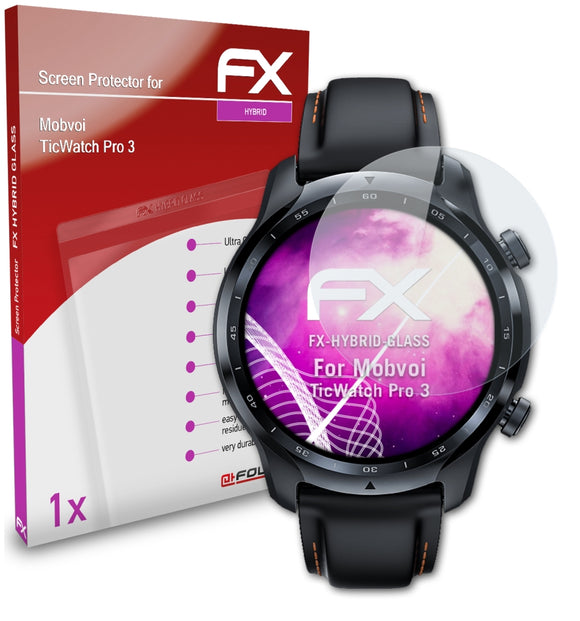 atFoliX FX-Hybrid-Glass Panzerglasfolie für Mobvoi TicWatch Pro 3