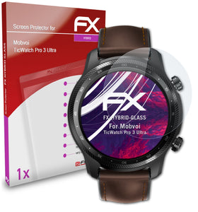 atFoliX FX-Hybrid-Glass Panzerglasfolie für Mobvoi TicWatch Pro 3 Ultra