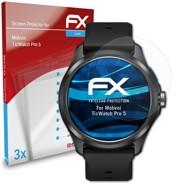 atFoliX FX-Clear Schutzfolie für Mobvoi TicWatch Pro 5