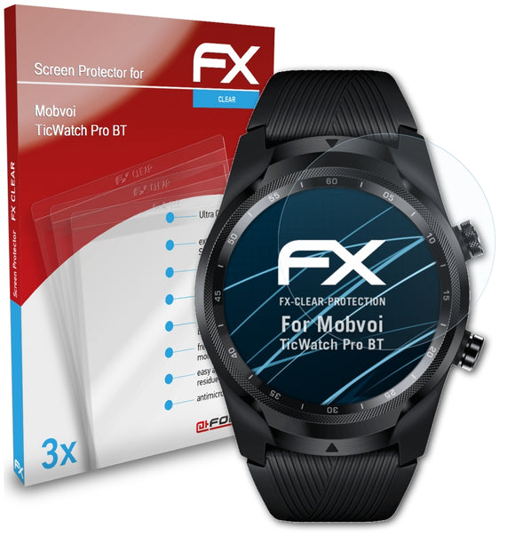 atFoliX FX-Clear Schutzfolie für Mobvoi TicWatch Pro BT