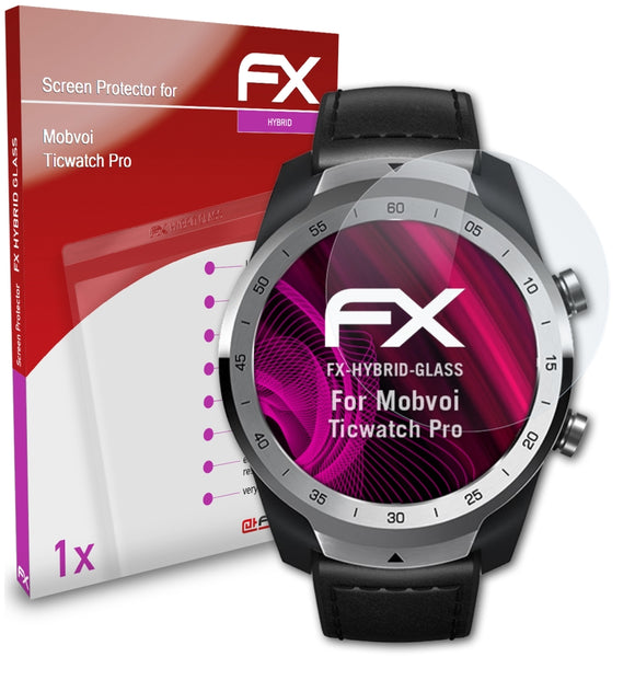 atFoliX FX-Hybrid-Glass Panzerglasfolie für Mobvoi Ticwatch Pro