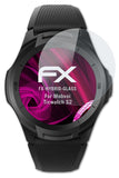 Glasfolie atFoliX kompatibel mit Mobvoi Ticwatch S2, 9H Hybrid-Glass FX