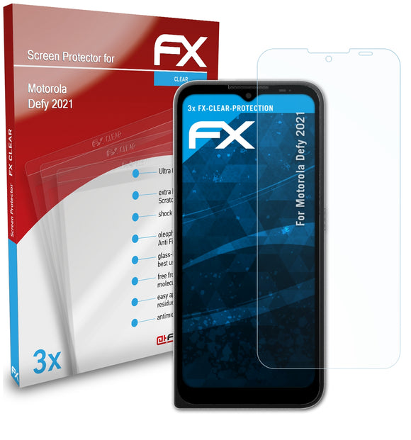 atFoliX FX-Clear Schutzfolie für Motorola Defy (2021)