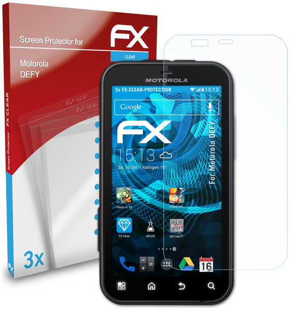 atFoliX FX-Clear Schutzfolie für Motorola DEFY