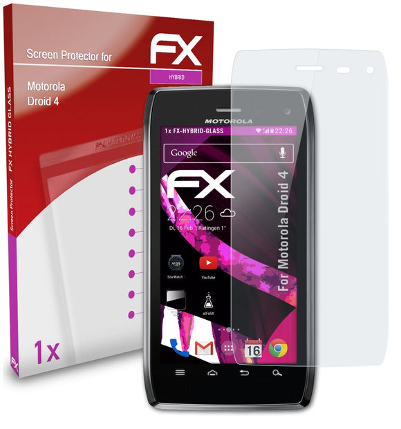 atFoliX FX-Hybrid-Glass Panzerglasfolie für Motorola Droid 4