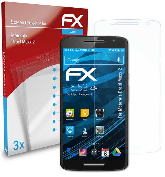 atFoliX FX-Clear Schutzfolie für Motorola Droid Maxx 2