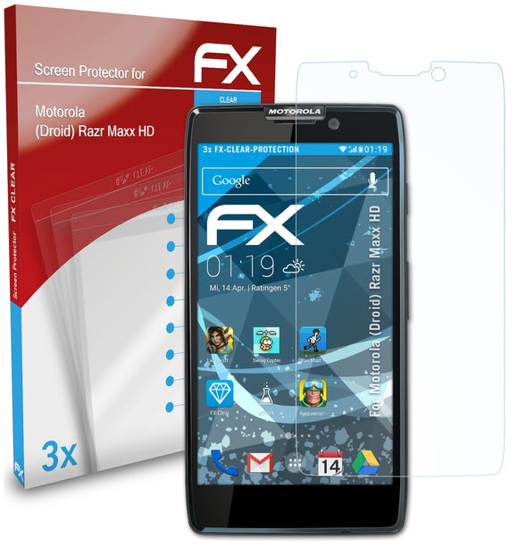 atFoliX FX-Clear Schutzfolie für Motorola (Droid) Razr Maxx HD