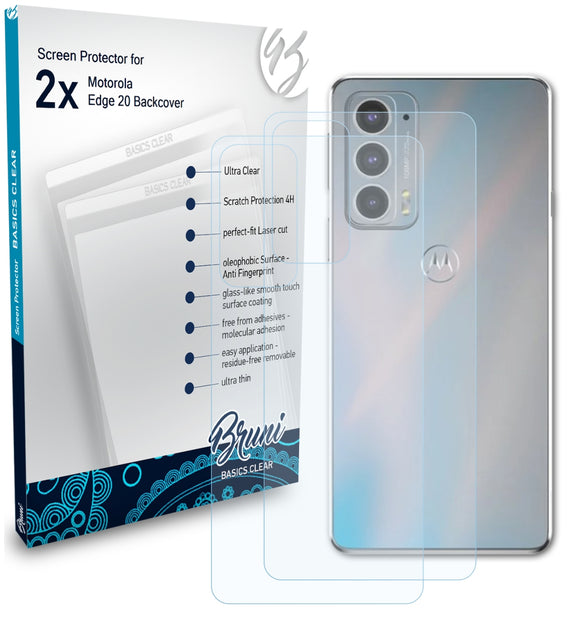 Bruni Basics-Clear Displayschutzfolie für Motorola Edge 20 (Backcover)