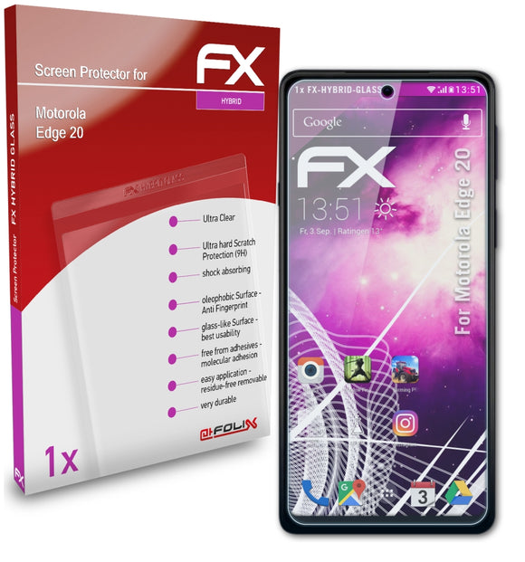 atFoliX FX-Hybrid-Glass Panzerglasfolie für Motorola Edge 20
