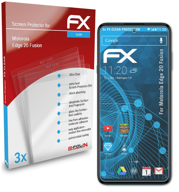 atFoliX FX-Clear Schutzfolie für Motorola Edge 20 Fusion