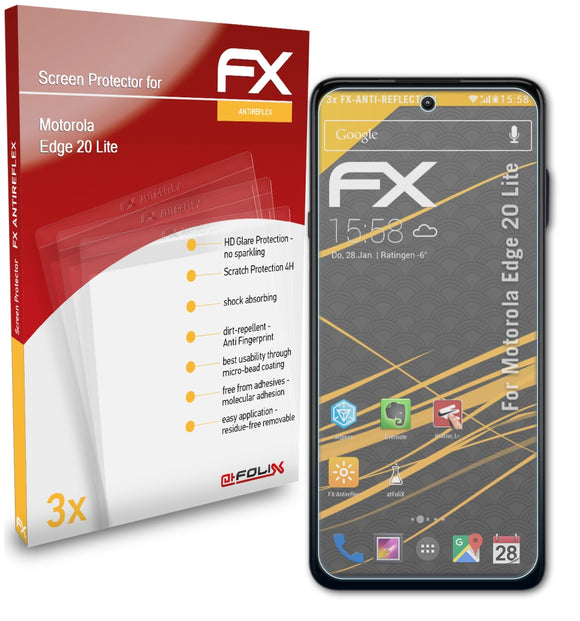 atFoliX FX-Antireflex Displayschutzfolie für Motorola Edge 20 Lite