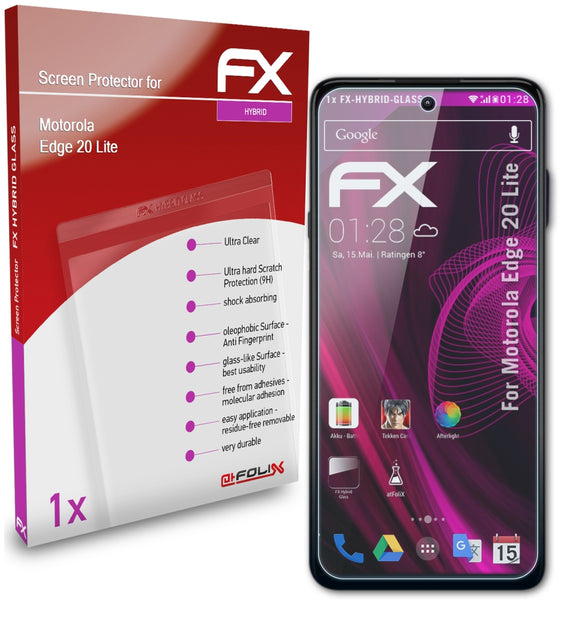 atFoliX FX-Hybrid-Glass Panzerglasfolie für Motorola Edge 20 Lite