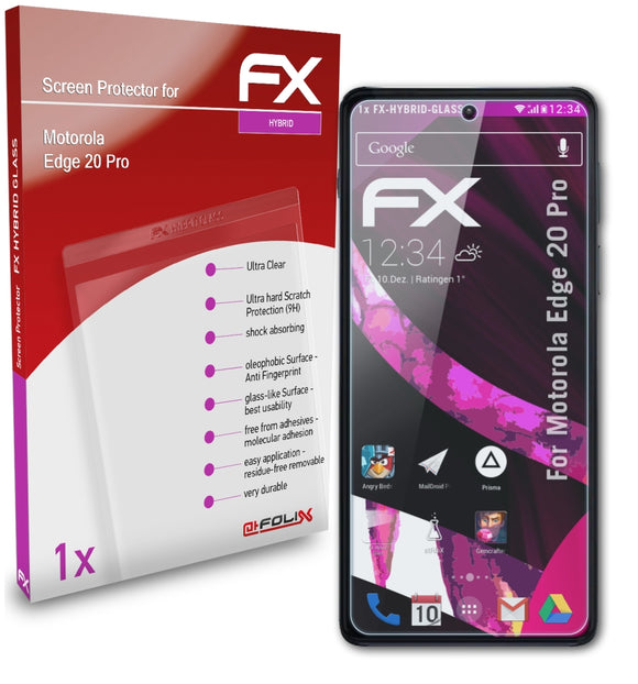 atFoliX FX-Hybrid-Glass Panzerglasfolie für Motorola Edge 20 Pro