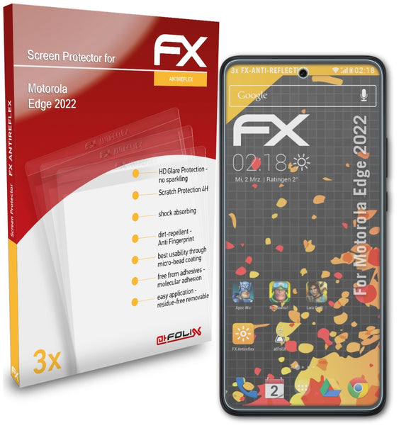 atFoliX FX-Antireflex Displayschutzfolie für Motorola Edge (2022)