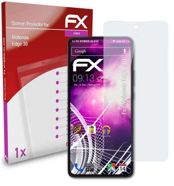 atFoliX FX-Hybrid-Glass Panzerglasfolie für Motorola Edge 30