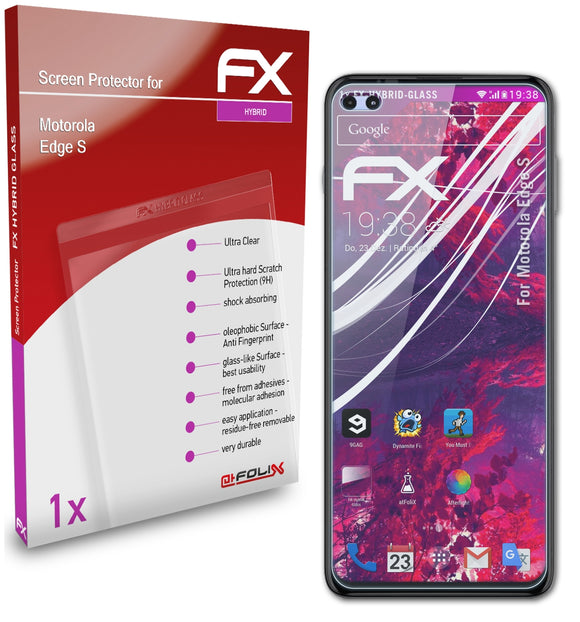 atFoliX FX-Hybrid-Glass Panzerglasfolie für Motorola Edge S