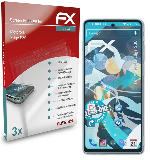 atFoliX FX-ActiFleX Displayschutzfolie für Motorola Edge S30