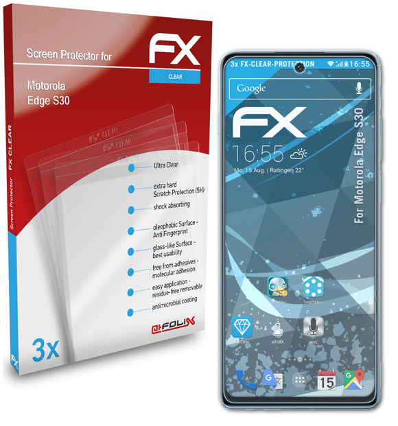 atFoliX FX-Clear Schutzfolie für Motorola Edge S30