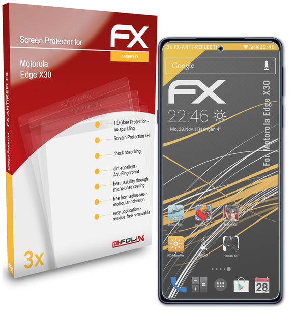atFoliX FX-Antireflex Displayschutzfolie für Motorola Edge X30