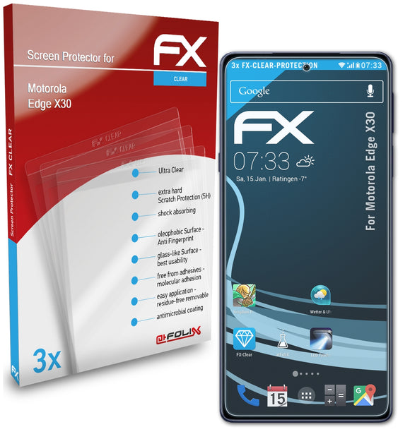 atFoliX FX-Clear Schutzfolie für Motorola Edge X30
