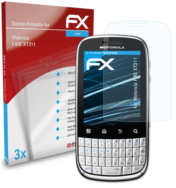 atFoliX FX-Clear Schutzfolie für Motorola FIRE XT311