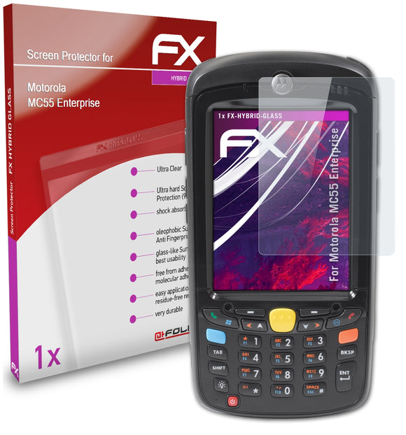 atFoliX FX-Hybrid-Glass Panzerglasfolie für Motorola MC55 Enterprise