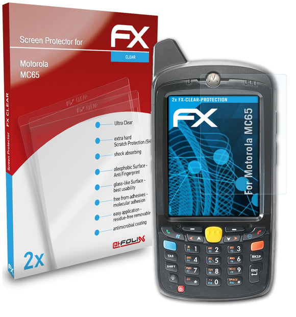 atFoliX FX-Clear Schutzfolie für Motorola MC65