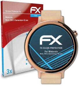 atFoliX FX-Clear Schutzfolie für Motorola Moto 360 2.Generation (42 mm)