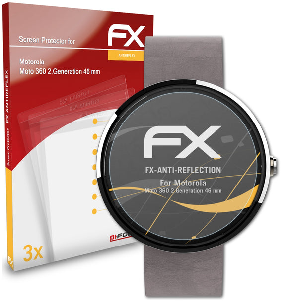 atFoliX FX-Antireflex Displayschutzfolie für Motorola Moto 360 2.Generation (46 mm)