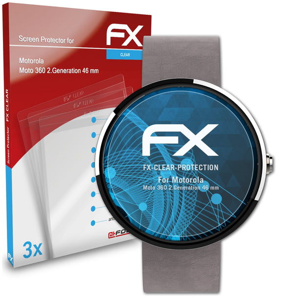 atFoliX FX-Clear Schutzfolie für Motorola Moto 360 2.Generation (46 mm)