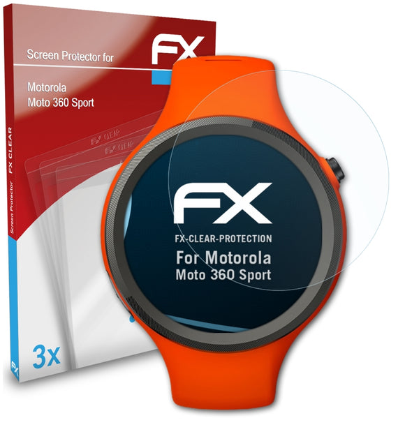 atFoliX FX-Clear Schutzfolie für Motorola Moto 360 Sport