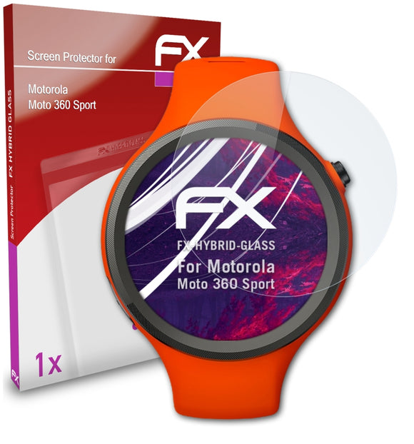 atFoliX FX-Hybrid-Glass Panzerglasfolie für Motorola Moto 360 Sport