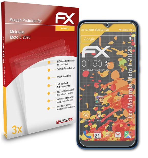 atFoliX FX-Antireflex Displayschutzfolie für Motorola Moto E (2020)