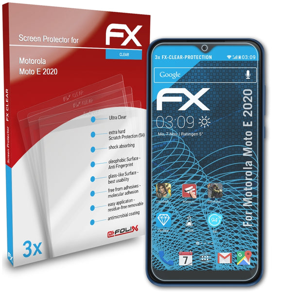 atFoliX FX-Clear Schutzfolie für Motorola Moto E (2020)