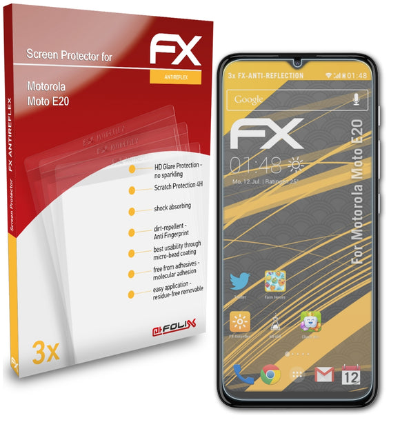 atFoliX FX-Antireflex Displayschutzfolie für Motorola Moto E20