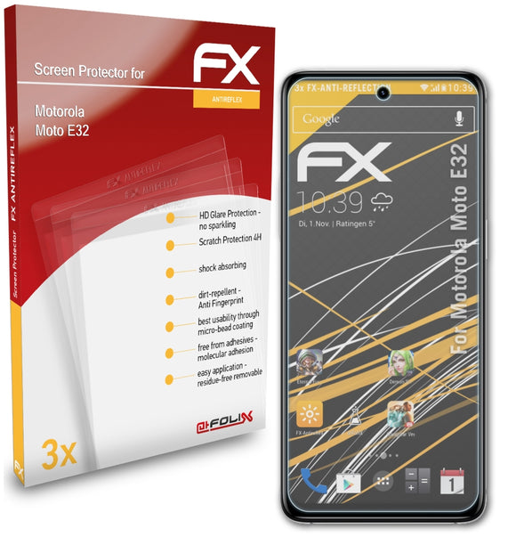 atFoliX FX-Antireflex Displayschutzfolie für Motorola Moto E32