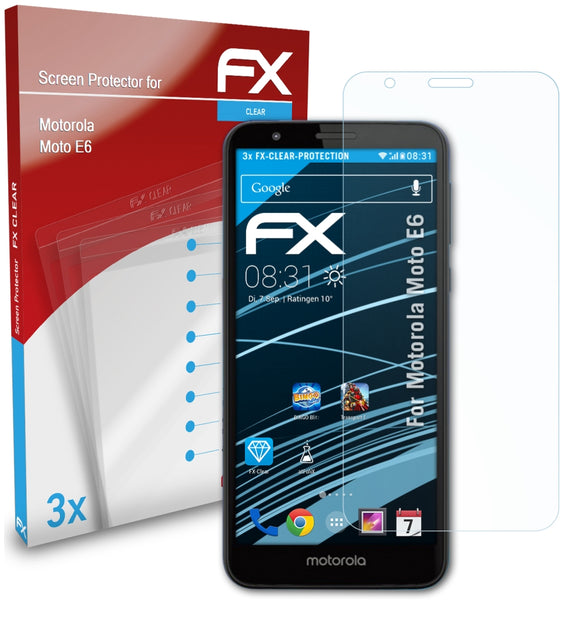 atFoliX FX-Clear Schutzfolie für Motorola Moto E6