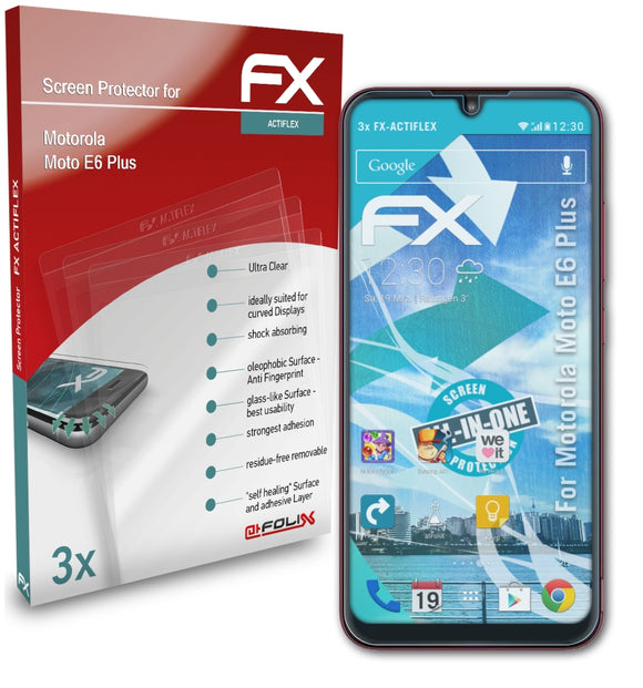 atFoliX FX-ActiFleX Displayschutzfolie für Motorola Moto E6 Plus