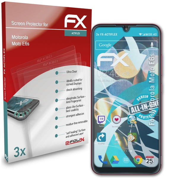 atFoliX FX-ActiFleX Displayschutzfolie für Motorola Moto E6s