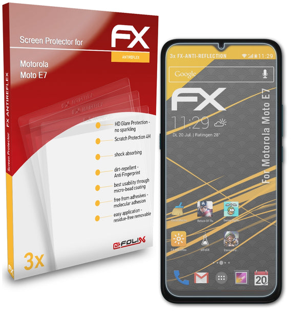 atFoliX FX-Antireflex Displayschutzfolie für Motorola Moto E7