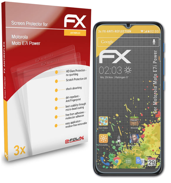 atFoliX FX-Antireflex Displayschutzfolie für Motorola Moto E7i Power
