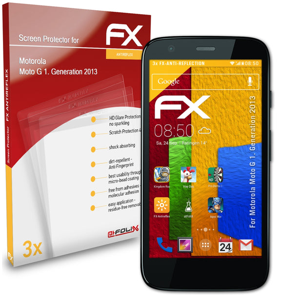 atFoliX FX-Antireflex Displayschutzfolie für Motorola Moto G (1. Generation 2013)