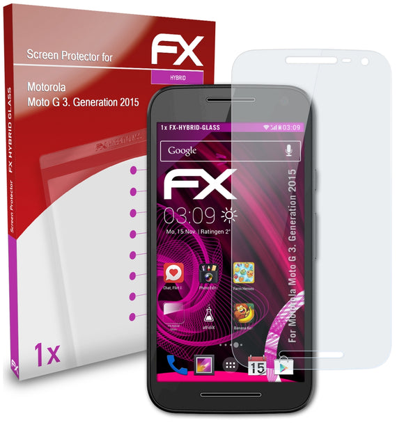 atFoliX FX-Hybrid-Glass Panzerglasfolie für Motorola Moto G (3. Generation 2015)