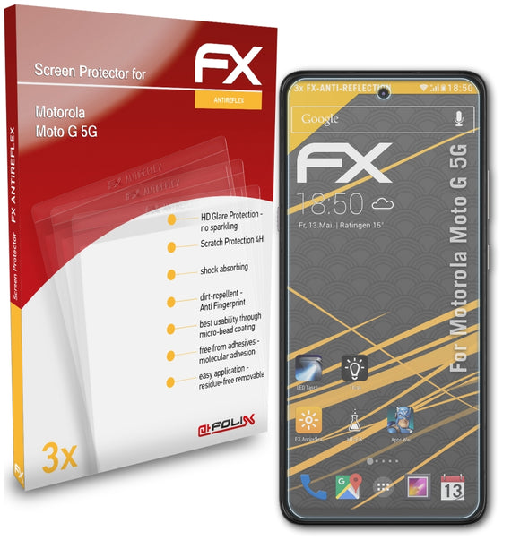 atFoliX FX-Antireflex Displayschutzfolie für Motorola Moto G 5G