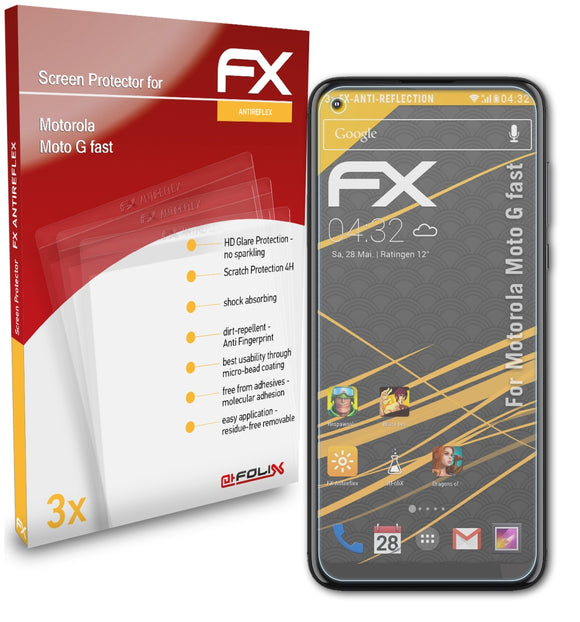 atFoliX FX-Antireflex Displayschutzfolie für Motorola Moto G fast